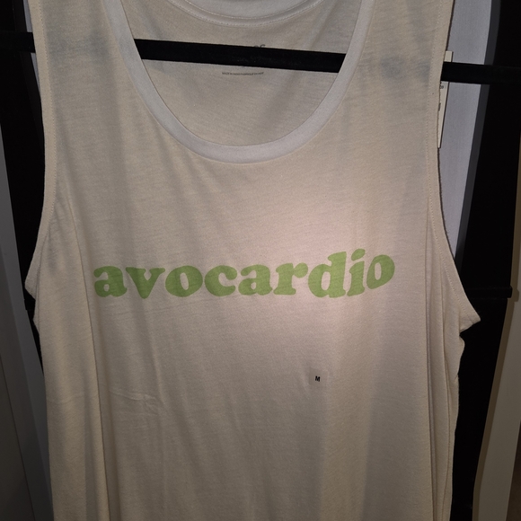 Express Cream Tank Top with Green Avocardio Design - Picture 2 of 2